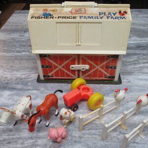 Vintage Fisher Price Little People Farm with Animals 1967 Made in USA